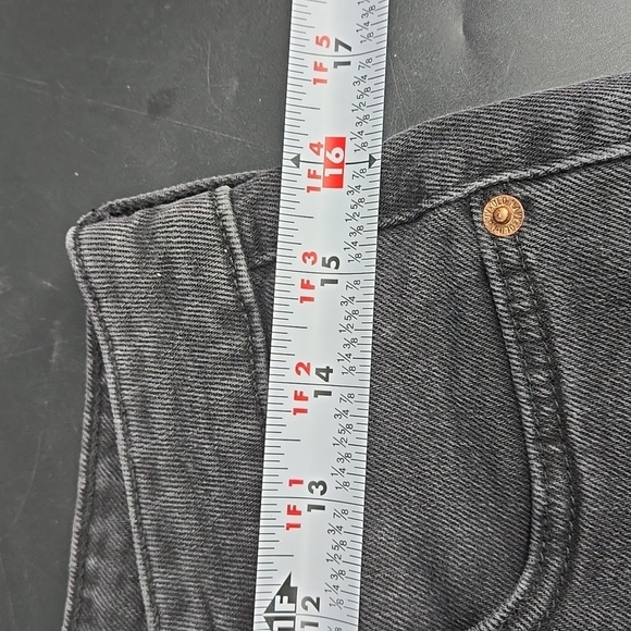 Old Navy Jeans Higher High Rise Flare Raw Hem Black Wash 8 - Picture 4 of 9